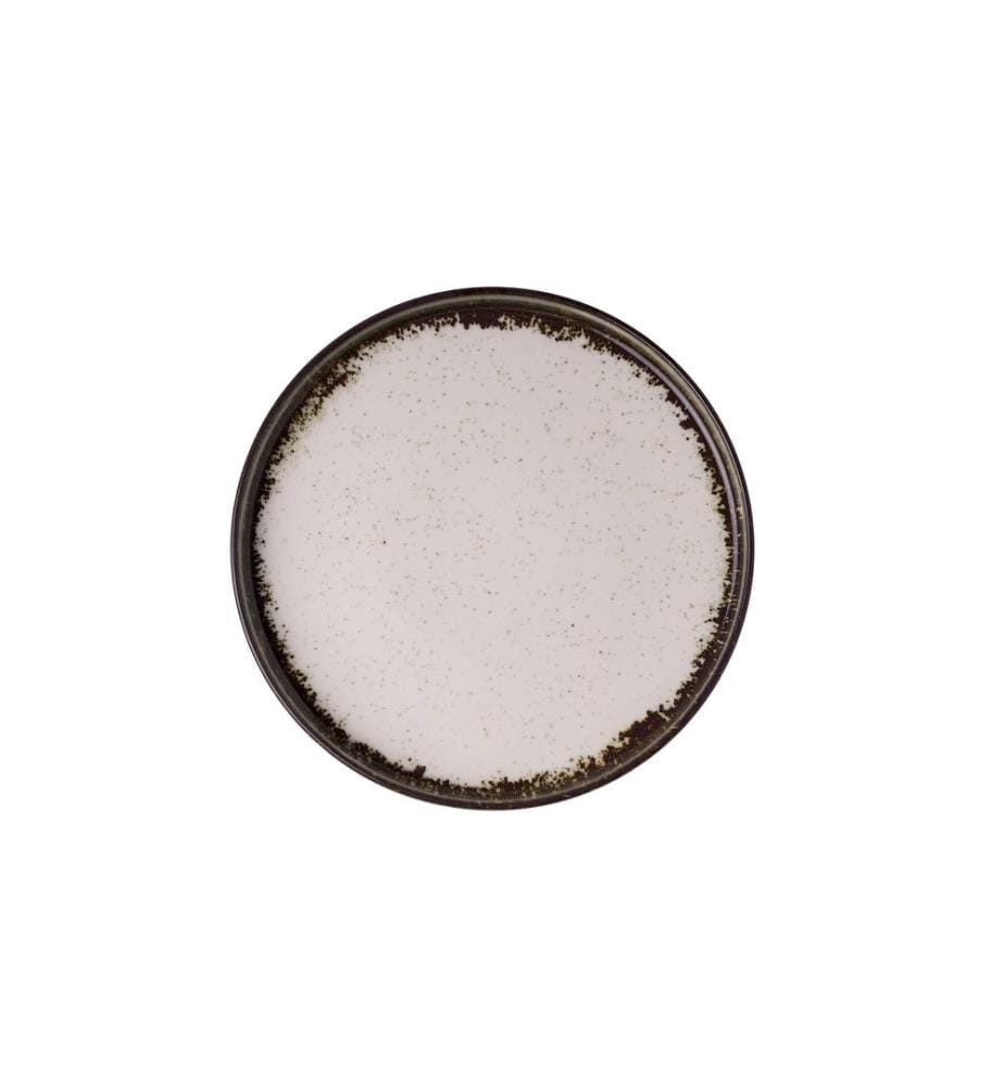 Service de Table 24 Pièces en Porcelaine - Blanc et Brun