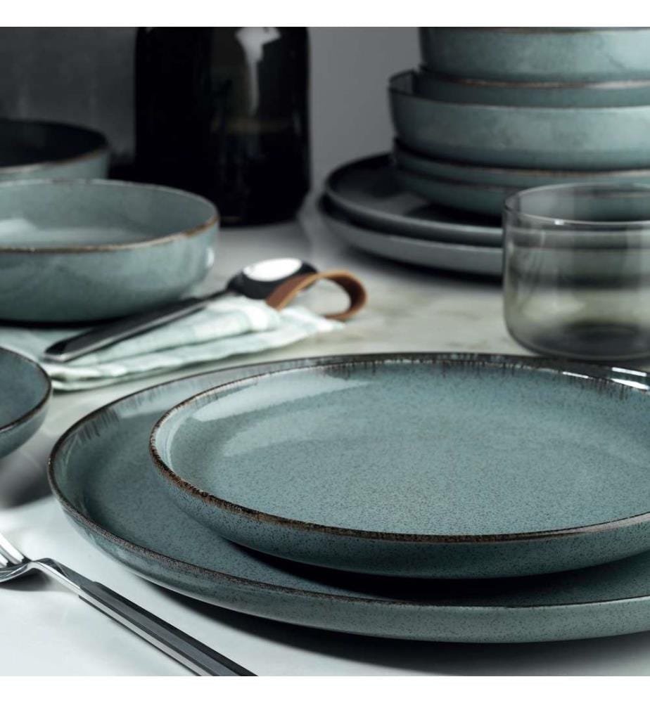 24 Piece Porcelain Dinner Service - Blue