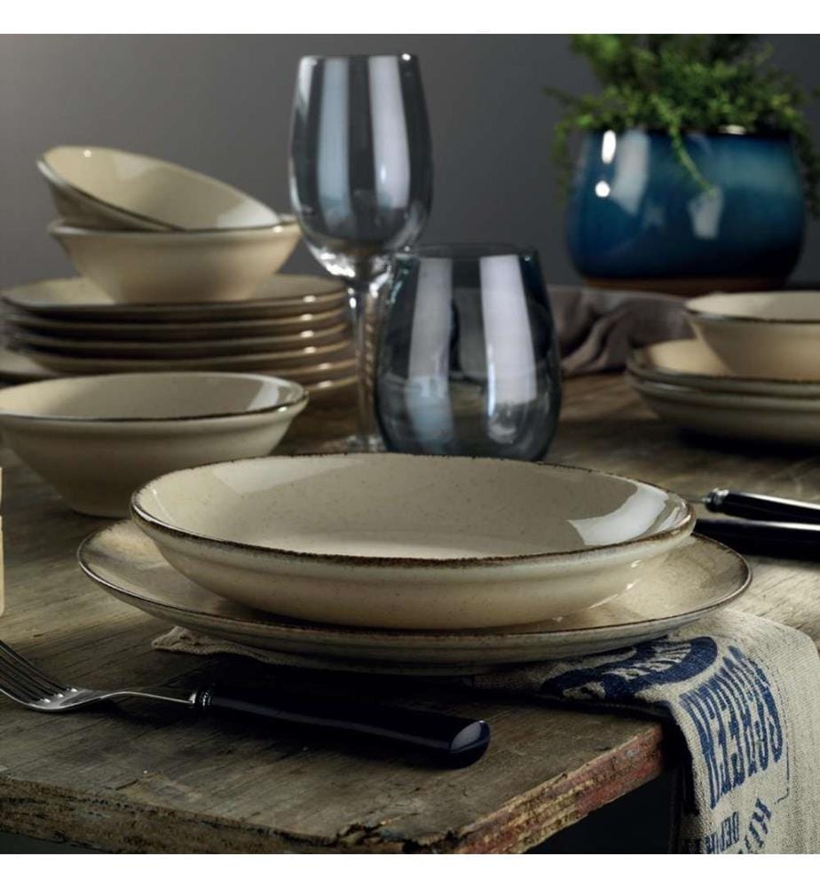 24 Piece Porcelain Dinner Service - Cinnamon