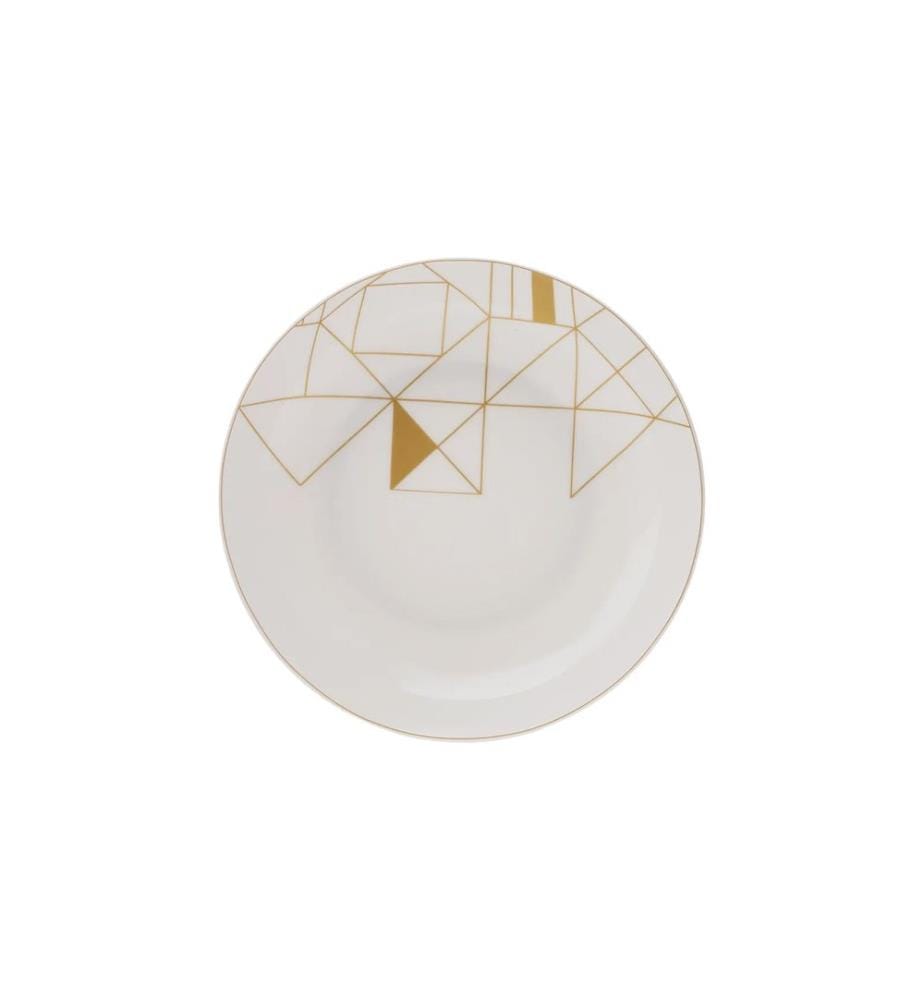 Service de Table 24 Pièces en Porcelaine - Blanc et Or