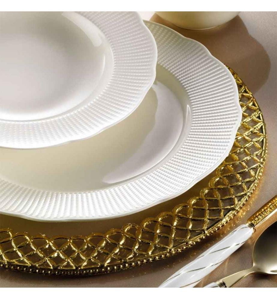 24 Piece Porcelain Dinner Service - White