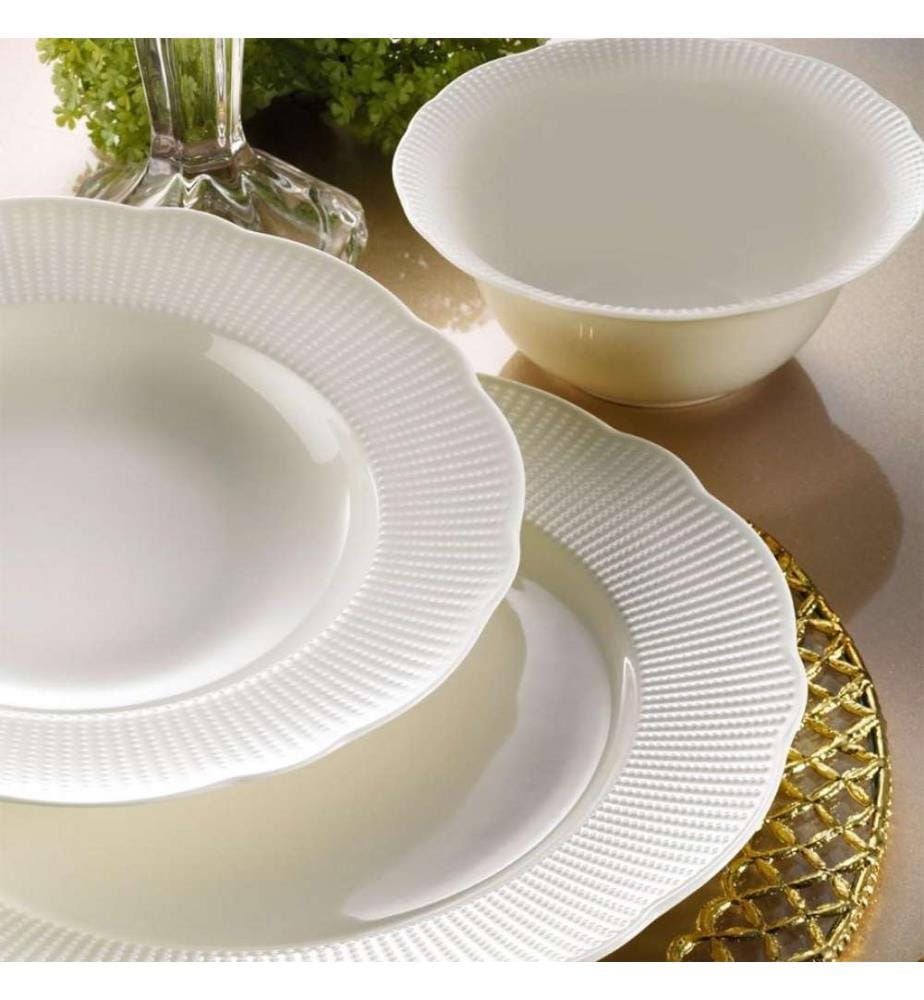 24 Piece Porcelain Dinner Service - White
