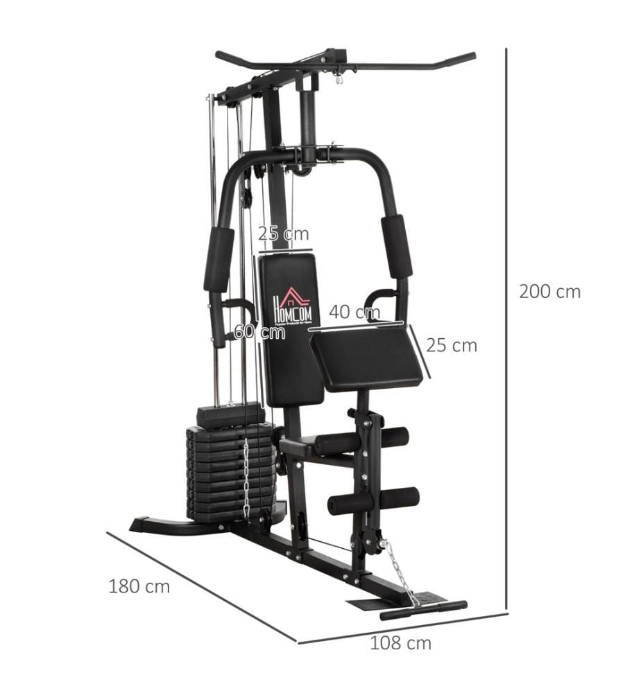 Kraftstation Fitnessstation 45kg Gewichte 180x108x200 cm