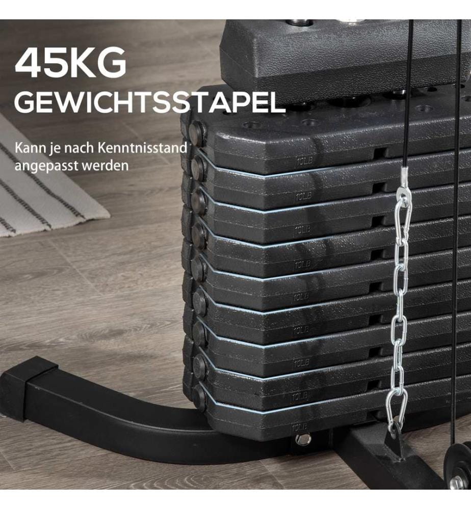 Kraftstation Fitnessstation 45kg Gewichte 180x108x200 cm