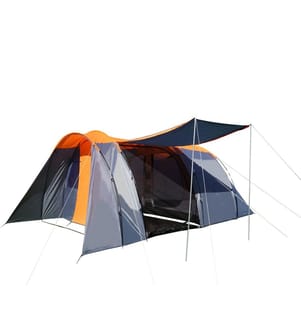 Tenda da campeggio 6 persone a cupola arancione grigio