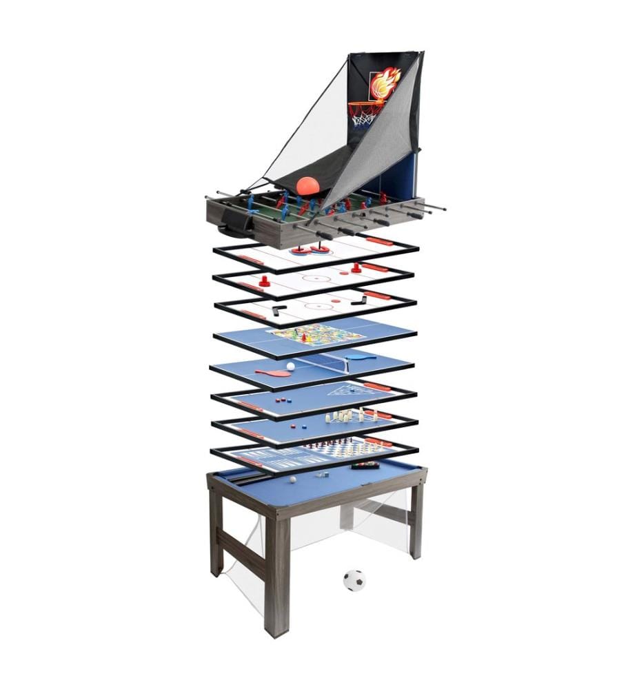 Tischkicker 20 in1 Multiplayer Spieletisch 174x107x60 cm anthrazit-grau