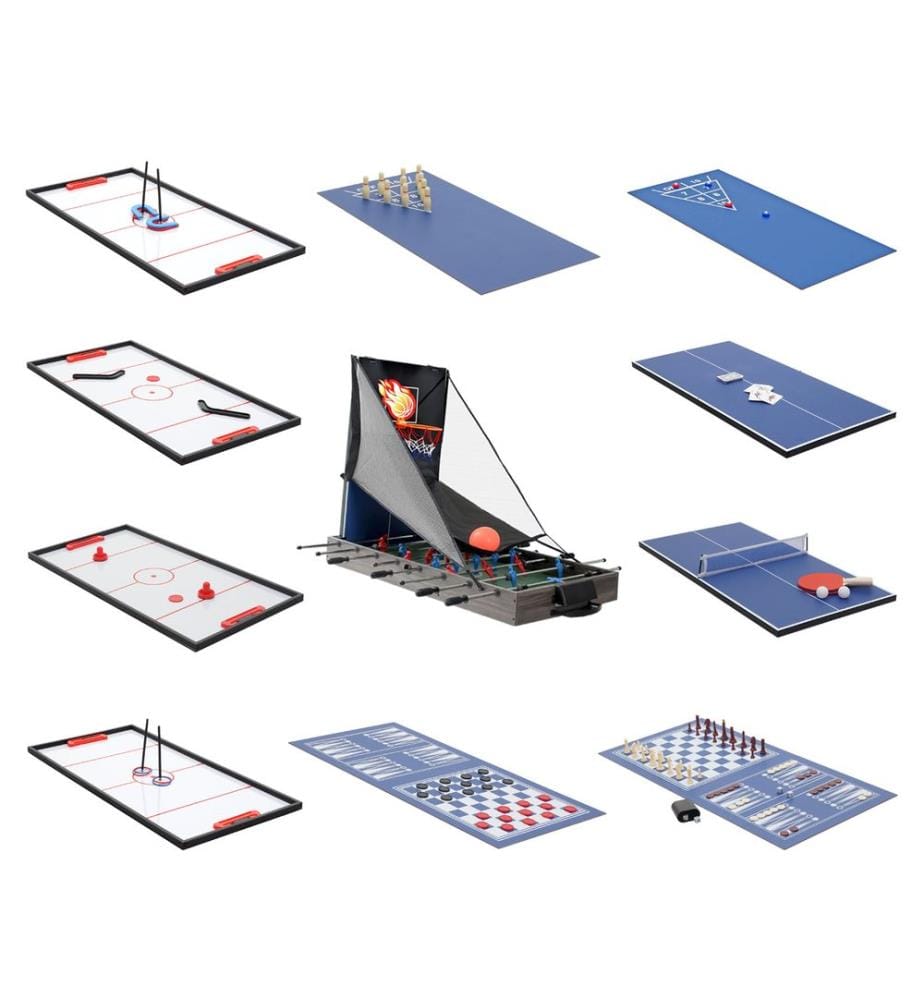 Tischkicker 20 in1 Multiplayer Spieletisch 174x107x60 cm anthrazit-grau
