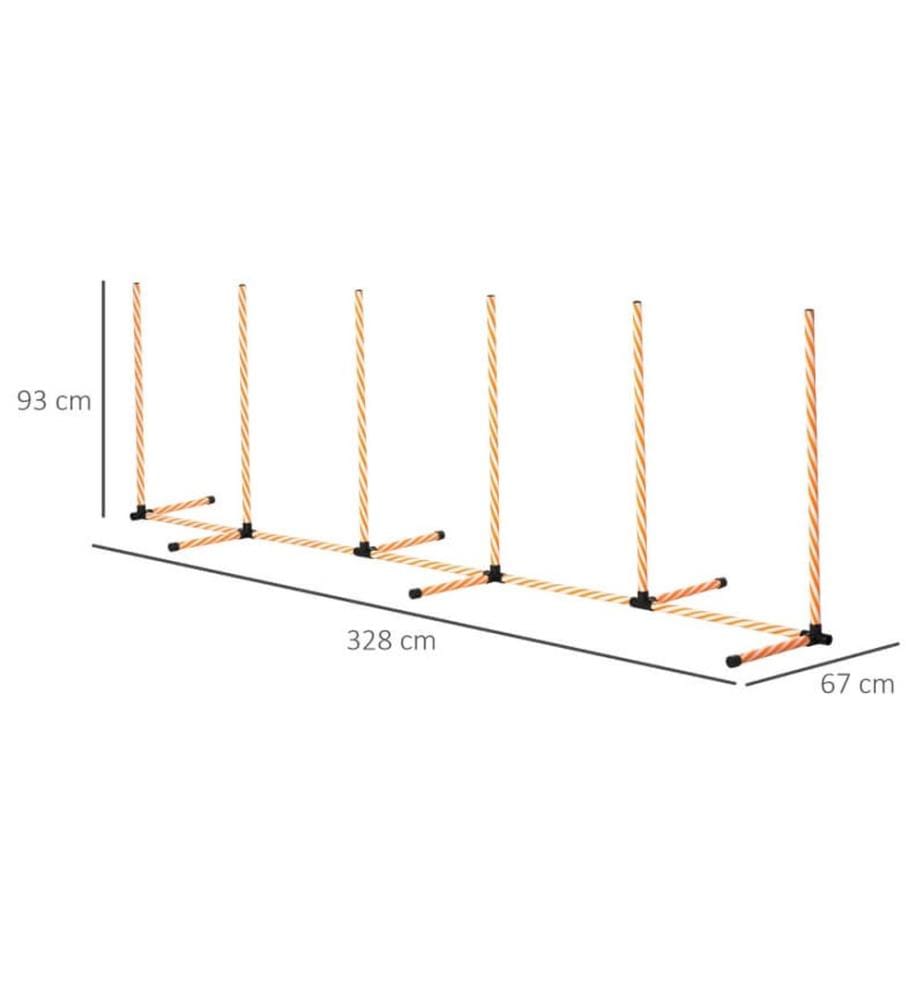 Agility Slalom Set Slalomstangen 6er 328 cm