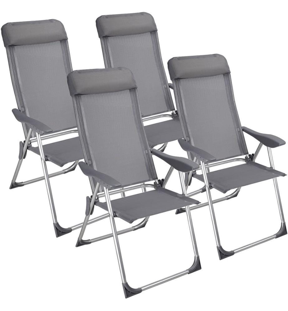 4x Alu Gartenstuhl Hochlehner Campingstuhl