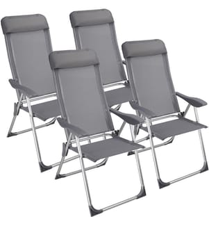 4x Alu Gartenstuhl Hochlehner Campingstuhl