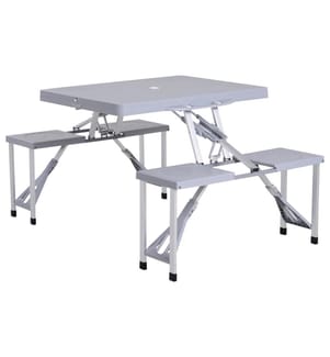 Alu Campingtisch Picknick 4-Sitzer klappbar Grau