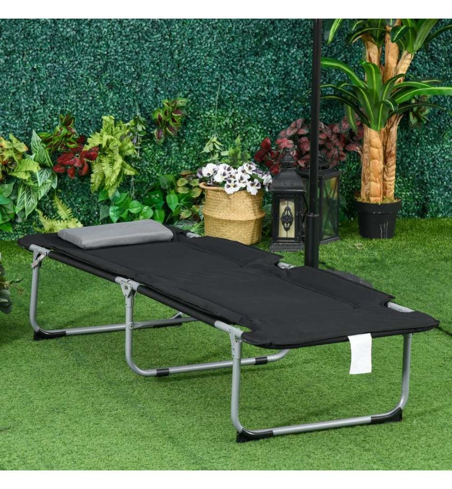 Feldbett Campingliege Klappbett inkl. Kissen 183x66x33 cm