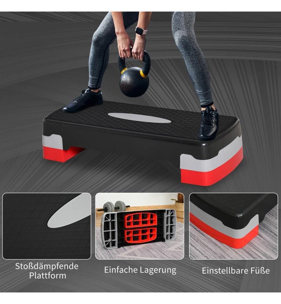 Steppbrett Aerobic Fitness Stepper 2-stufig Höhenverstellbar