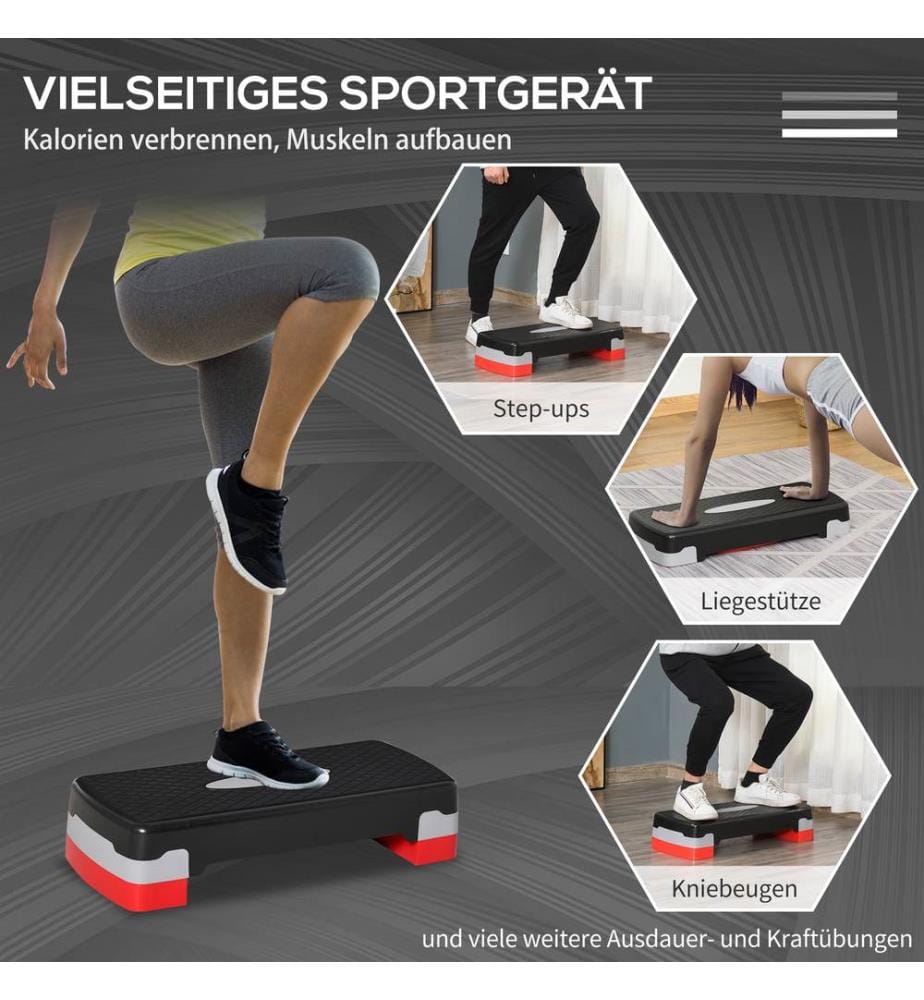 Steppbrett Aerobic Fitness Stepper 2-stufig Höhenverstellbar