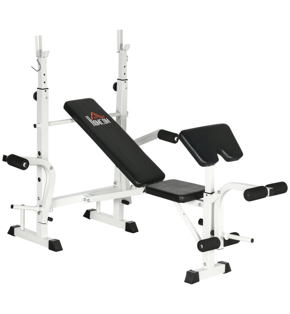 Trainingsbank Hantelbank mit Beinpresse und Hantelablage