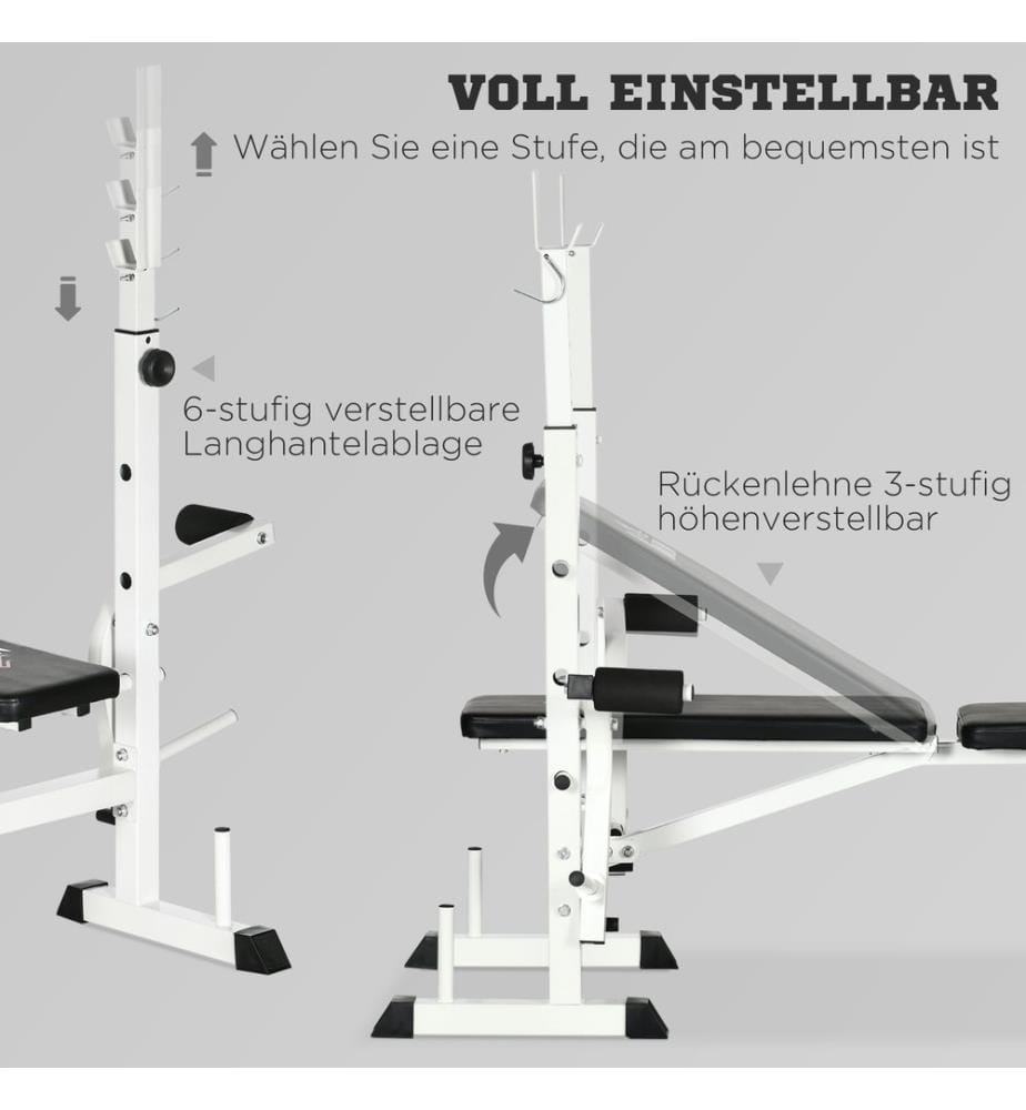 Trainingsbank Hantelbank mit Beinpresse und Hantelablage