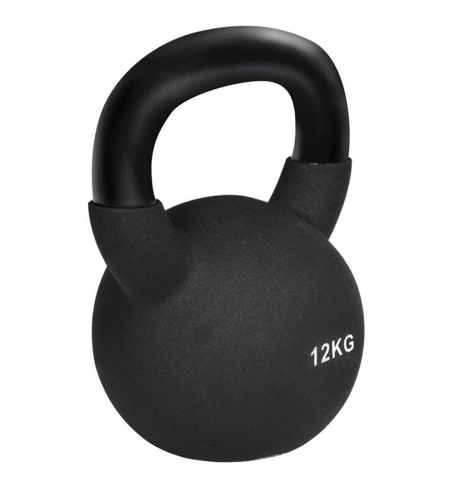 Kettlebell de 12 kg en fonte, revêtement en néoprène