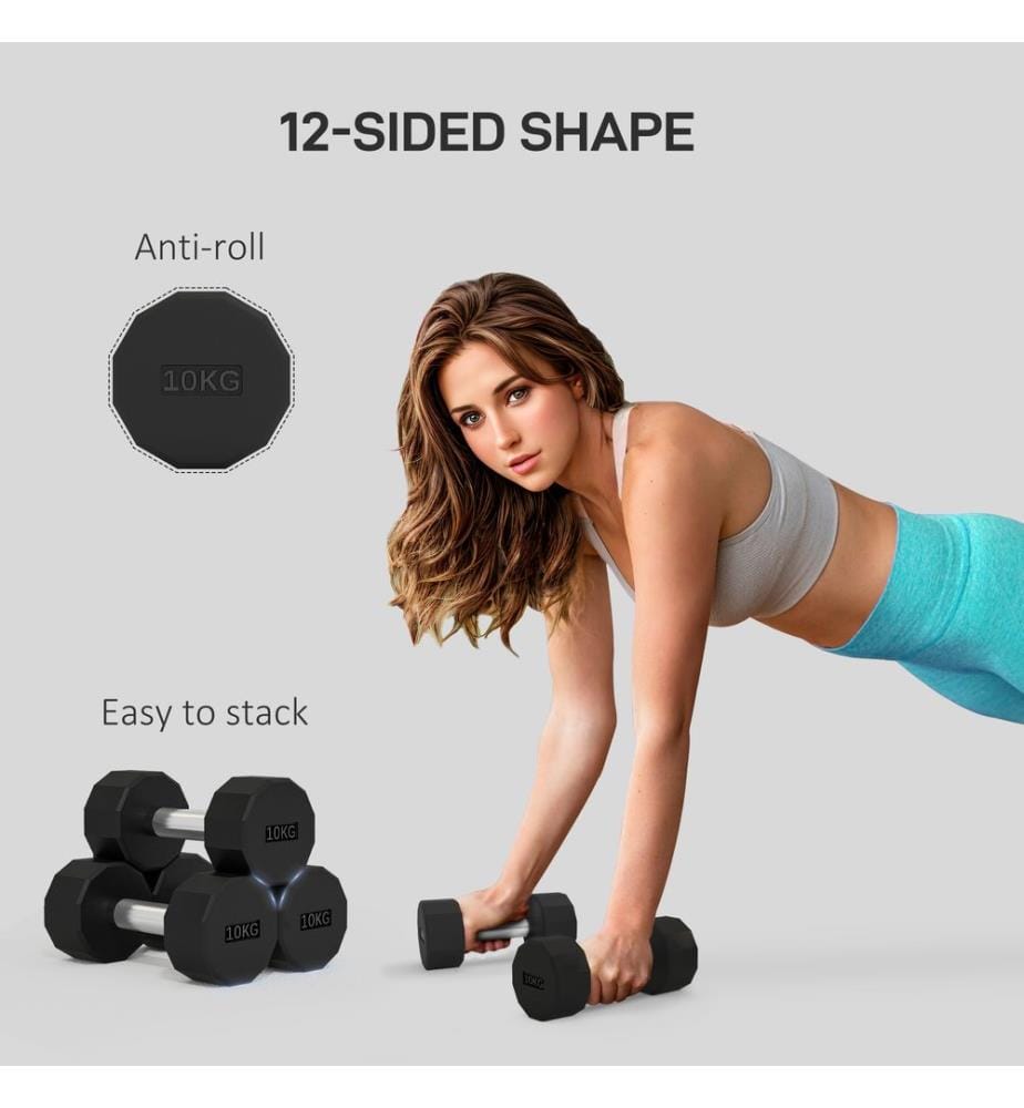 Kurzhantel-Set 20kg für Kraft- und Gewichtstraining rutschfest und ergonomisch