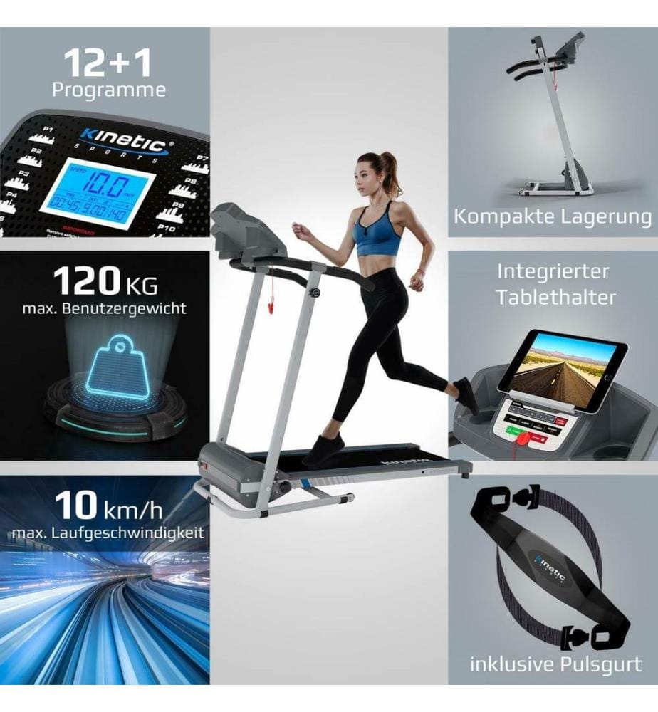 Laufband Klappbar 10 km h LCD Display Pulsgurt 120kg