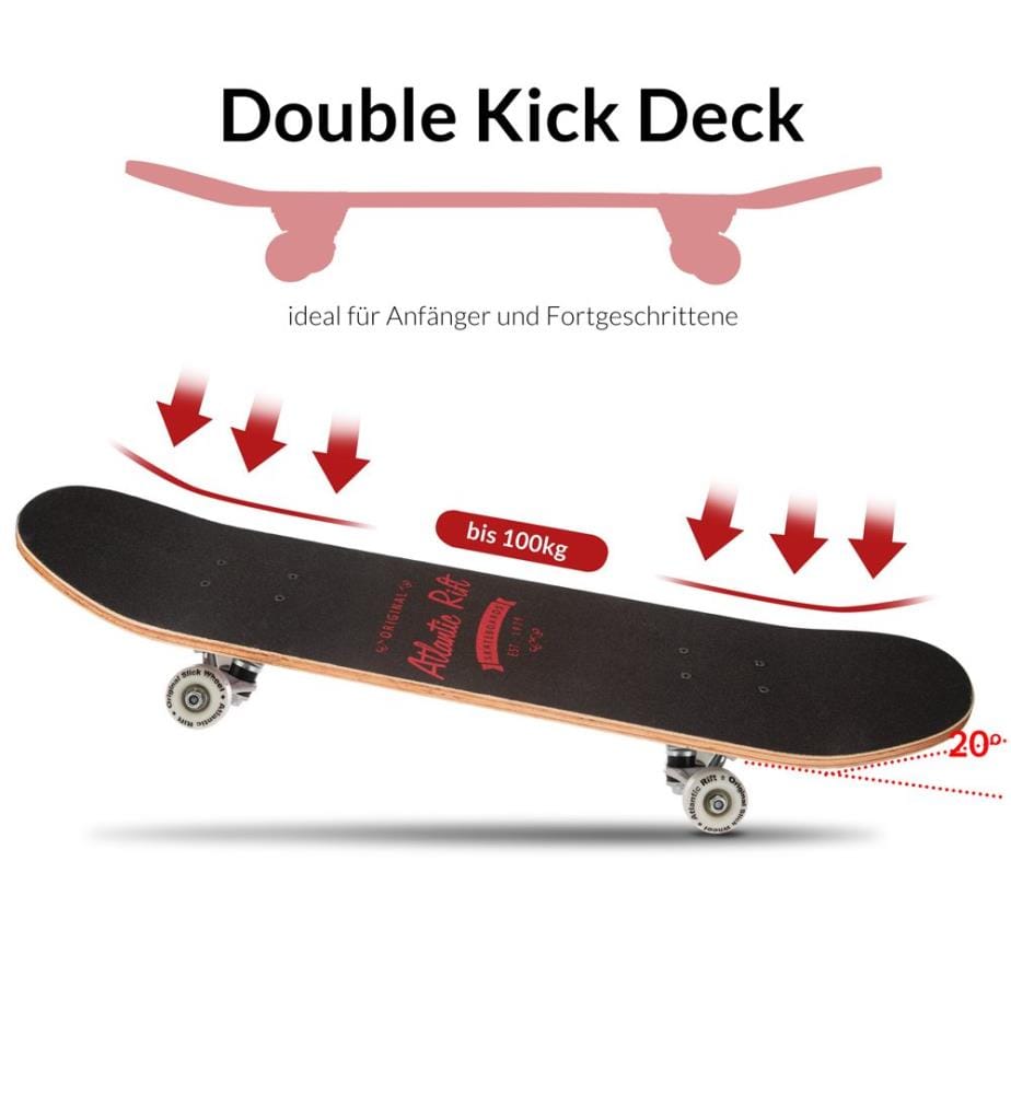 Skateboard PU Dämpfer PU Rollen Double Kick Deck