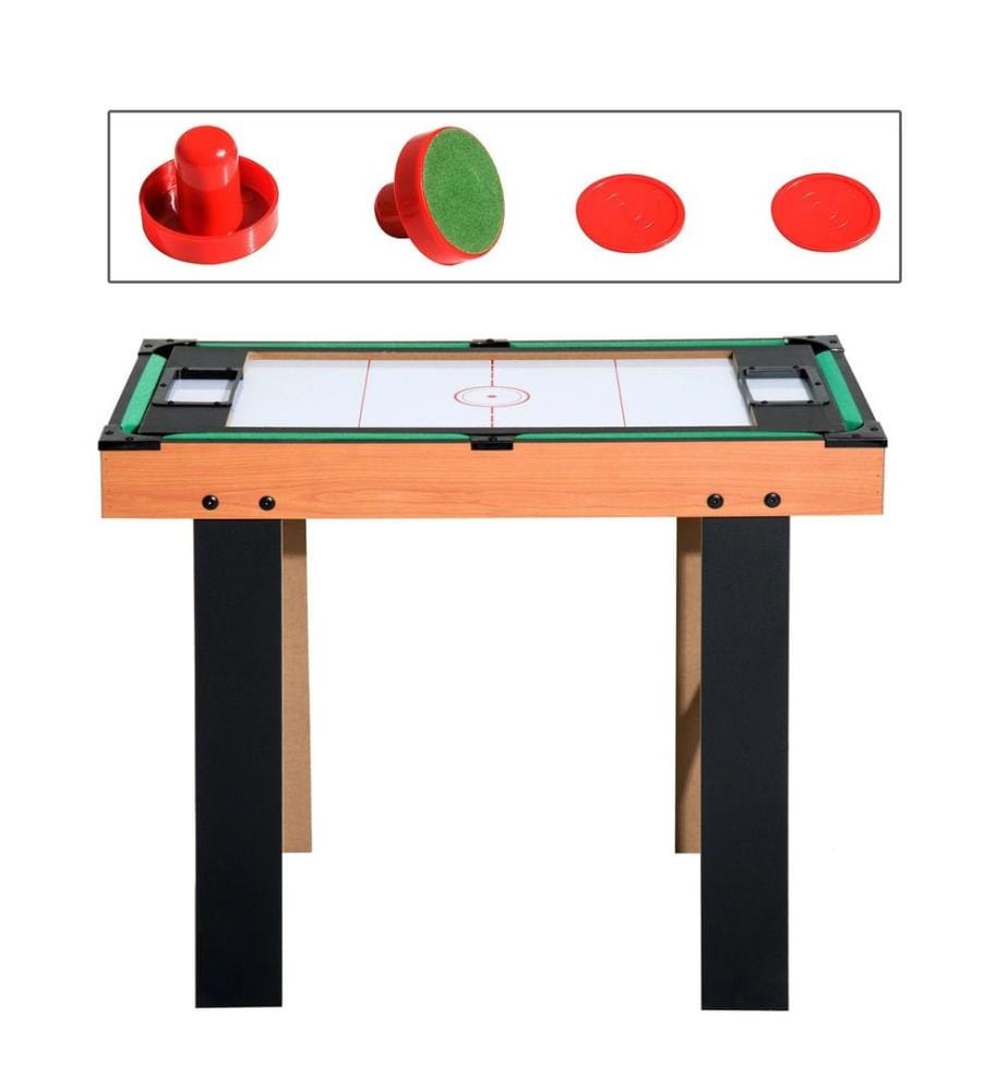 Table de jeux 4 en 1 : baby-foot, tennis de table, hockey, billard