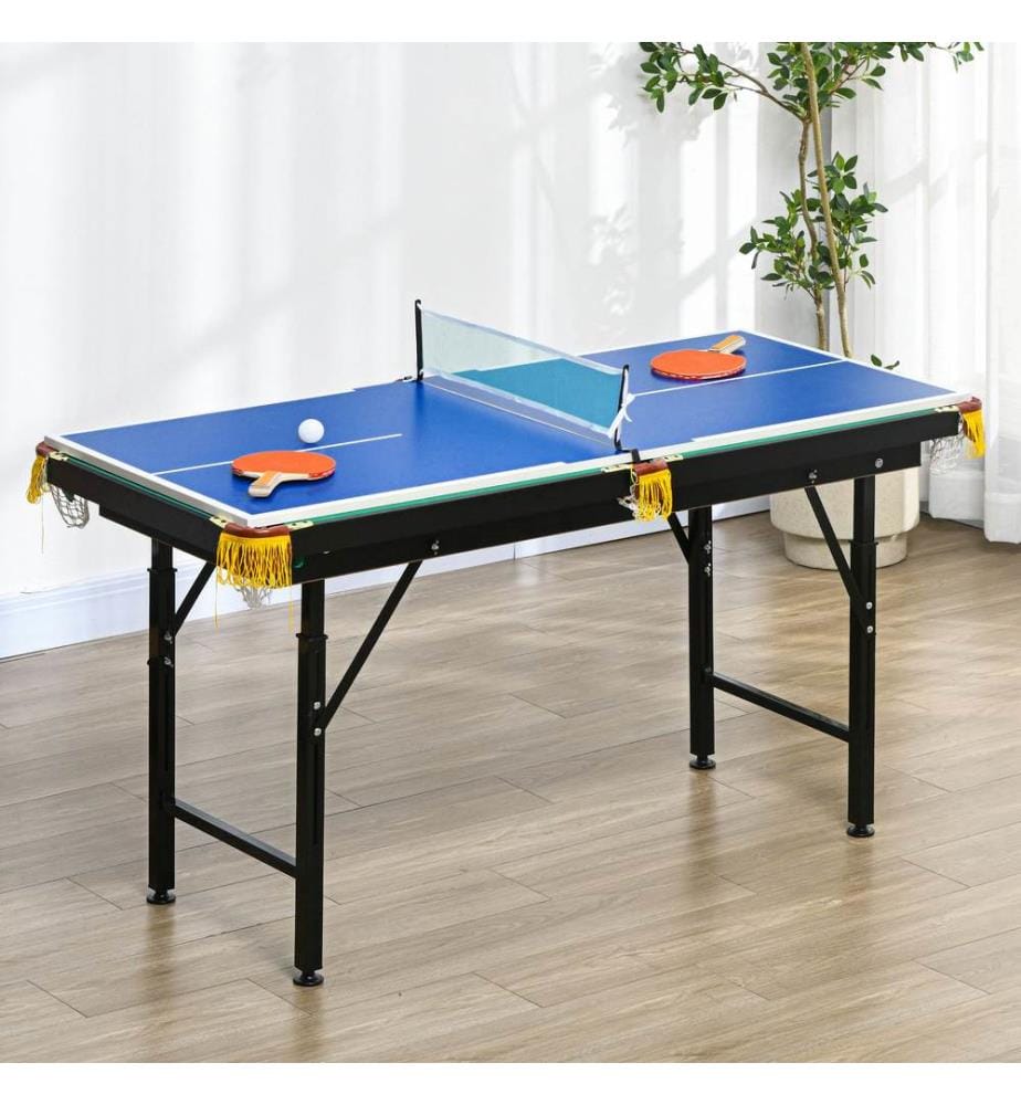 Table de jeux 2 en 1 : tennis de table et billard pour enfants et adultes