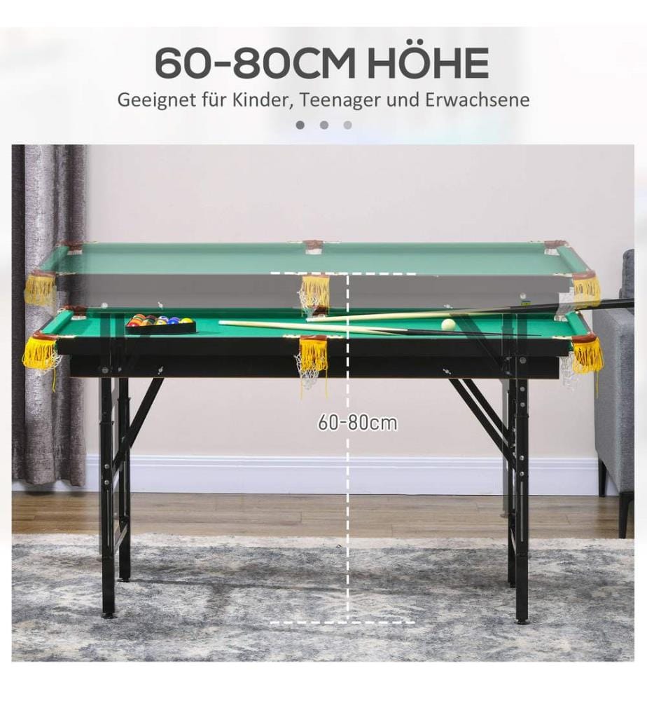 Table de jeux 2 en 1 : tennis de table et billard pour enfants et adultes