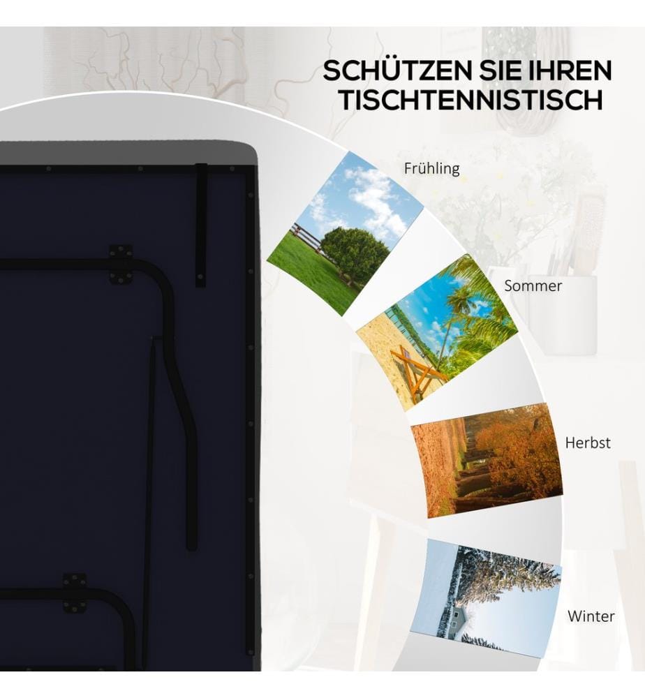 Abdeckung für Tischtennistisch 275x153x5 cm wasserdicht UV-beständig