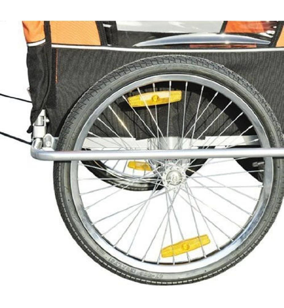 2in1 Fahrradanhänger Kinderanhänger Jogger Kinderfahrradanhänger Orange