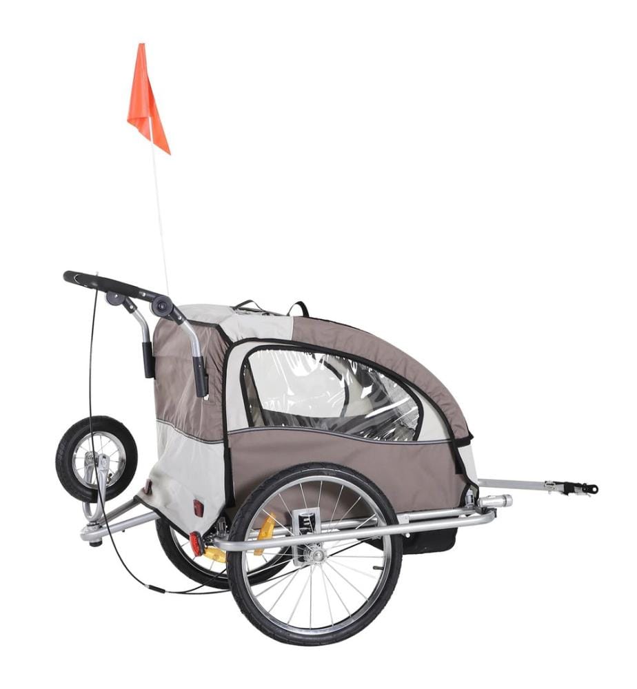 2in1 Fahrradanhänger Kinderanhänger Jogger Kinderfahrradanhänger Orange