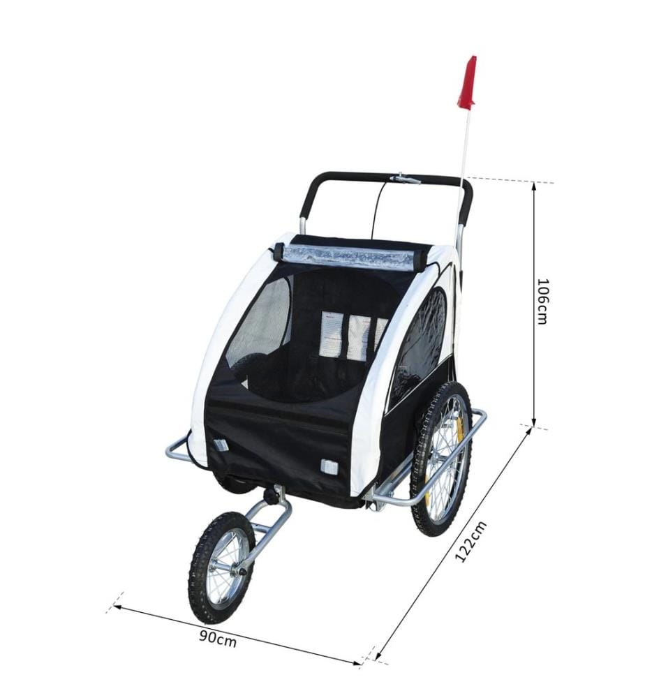 2in1 Fahrradanhänger Kinderanhänger Jogger 70 x 58 x 55 cm