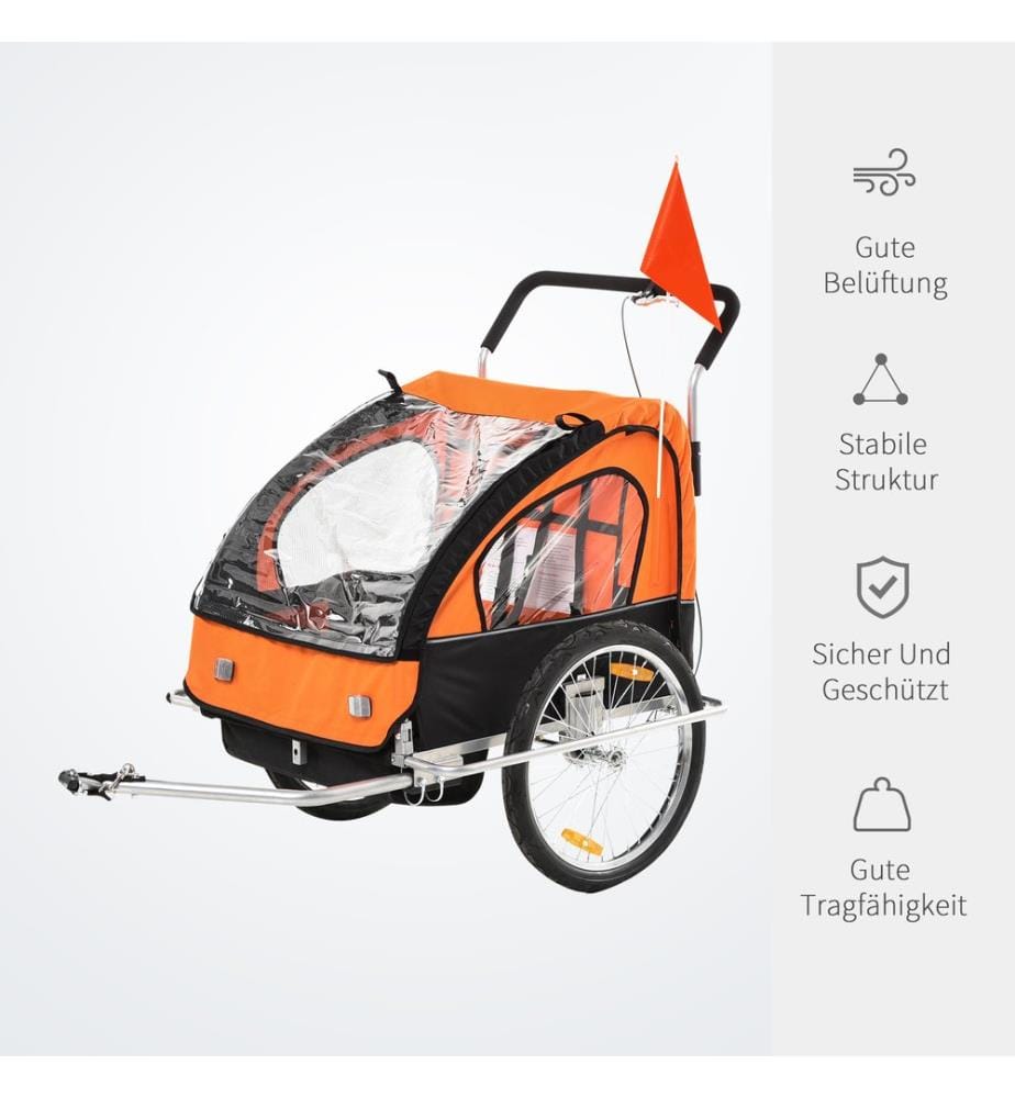 Kinderanhänger Fahrradanhänger Kinder Radanhänger für 2 Kinder Veloanhänger
