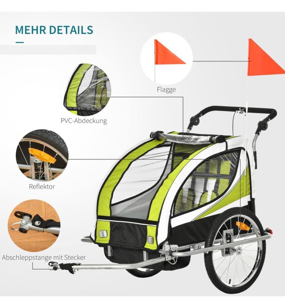 Kinderanhänger Fahrradanhänger für 2 Kinder Veloanhänger