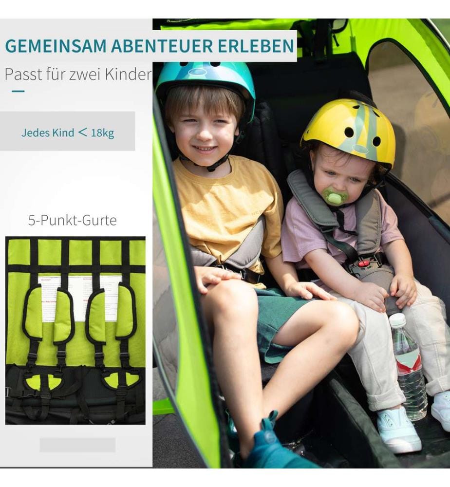Kinderanhänger Fahrradanhänger für 2 Kinder Veloanhänger