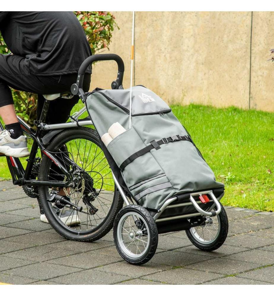 2-in-1 Fahrradanhänger und Einkaufstrolley 53x43x110 cm Veloanhänger