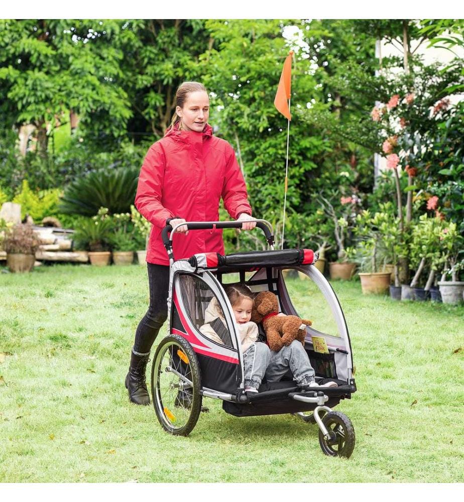 Fahrradanhänger 2-in-1 Joggerfunktion Kinderanhänger Veloanhänger