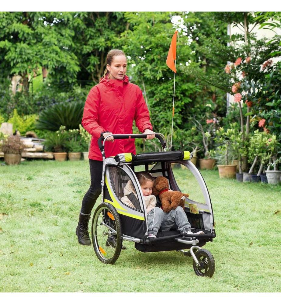 Fahrradanhänger 2-in-1 Joggerfunktion Kinderanhänger Veloanhänger