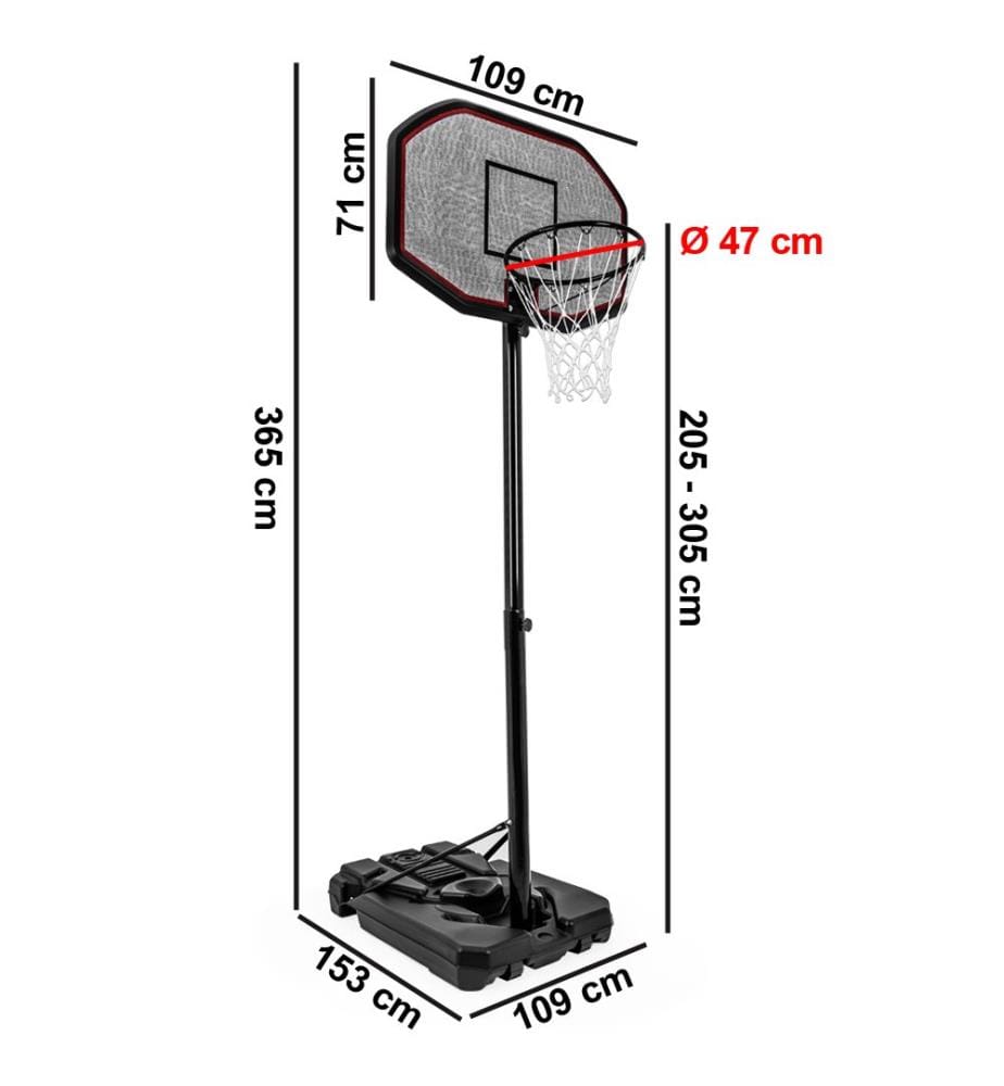 Mobiler Basketballkorb 205 - max. 305 cm