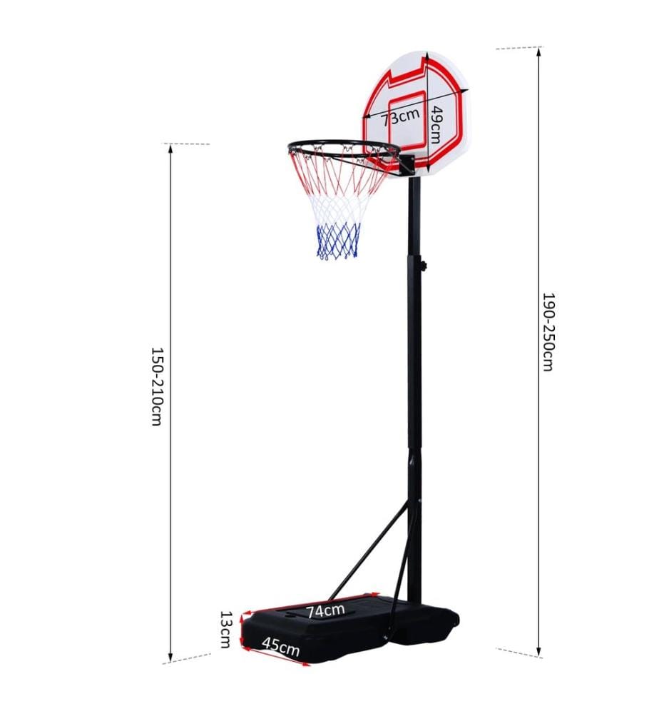 Mobiler Basketballkorb 205-250 cm
