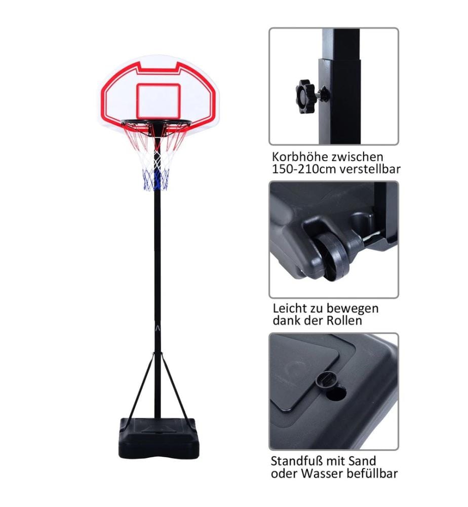 Mobiler Basketballkorb 205-250 cm