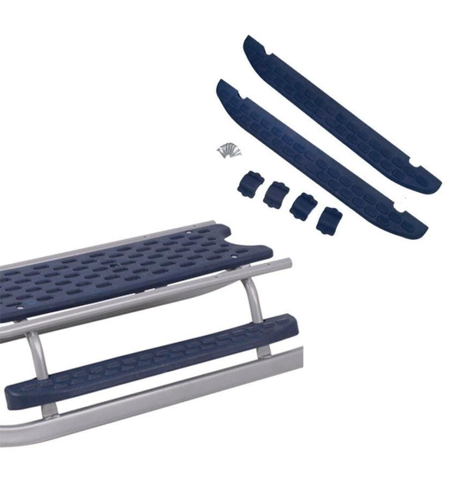 Metall-Schlitten mit Winterfusssack marineblau