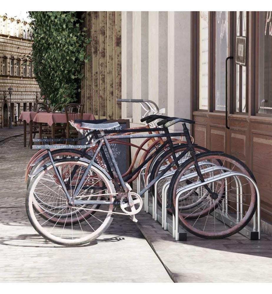Fahrradständer Veloständer bis 5 Fahrräder Silber 145x33x27 cm