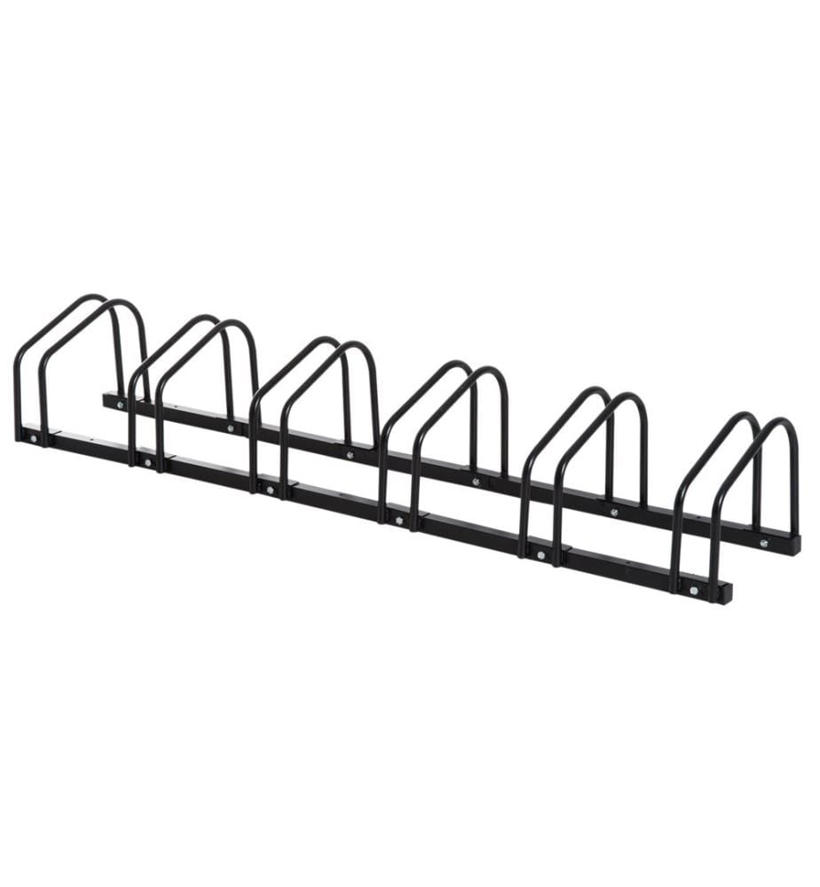 Bicycle Rack for up to 6 Bicycles, Black, 179x33x27 cm