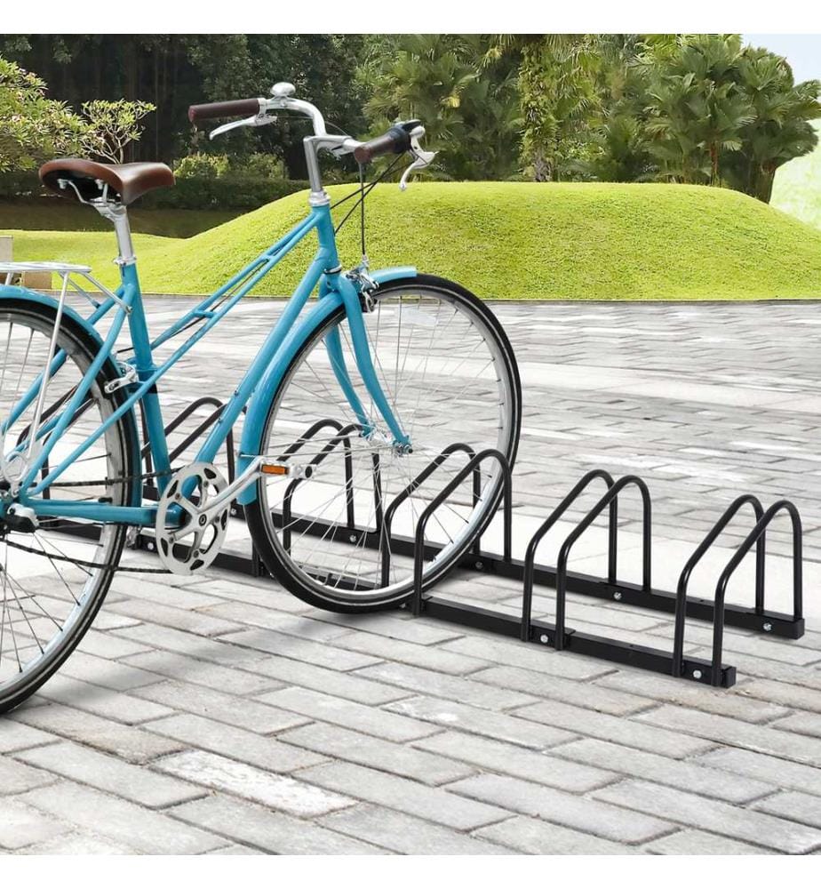 Bicycle Rack for up to 6 Bicycles, Black, 179x33x27 cm
