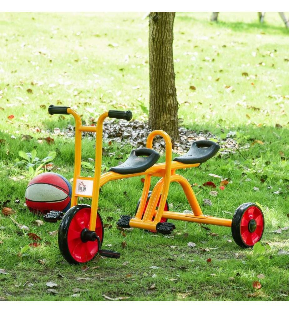 Kinderdreirad für 2 Kinder Stahlrahmen 101 x 60 x 63 cm