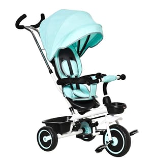 2 in 1 Kinderdreirad Jogger mit Lenksystem Samt-Touch Grün