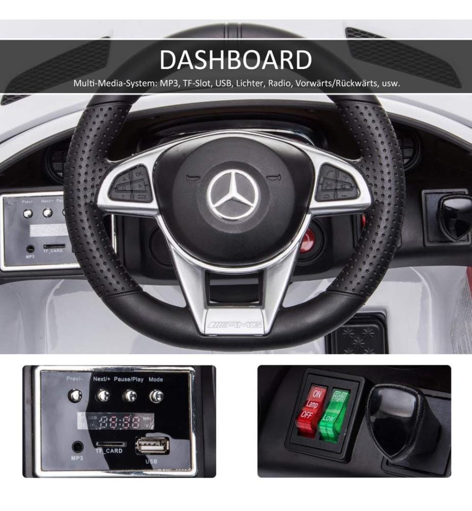 Elektroauto Kinderauto Mercedes GTR lizenziert weiss