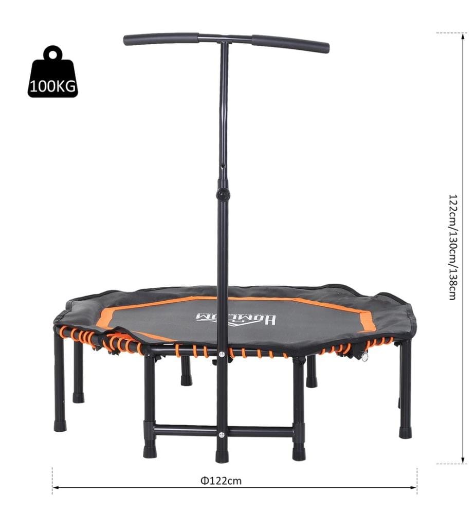 Trampoline de fitness Jump 100 kg, Ø 122 cm, orange et noir