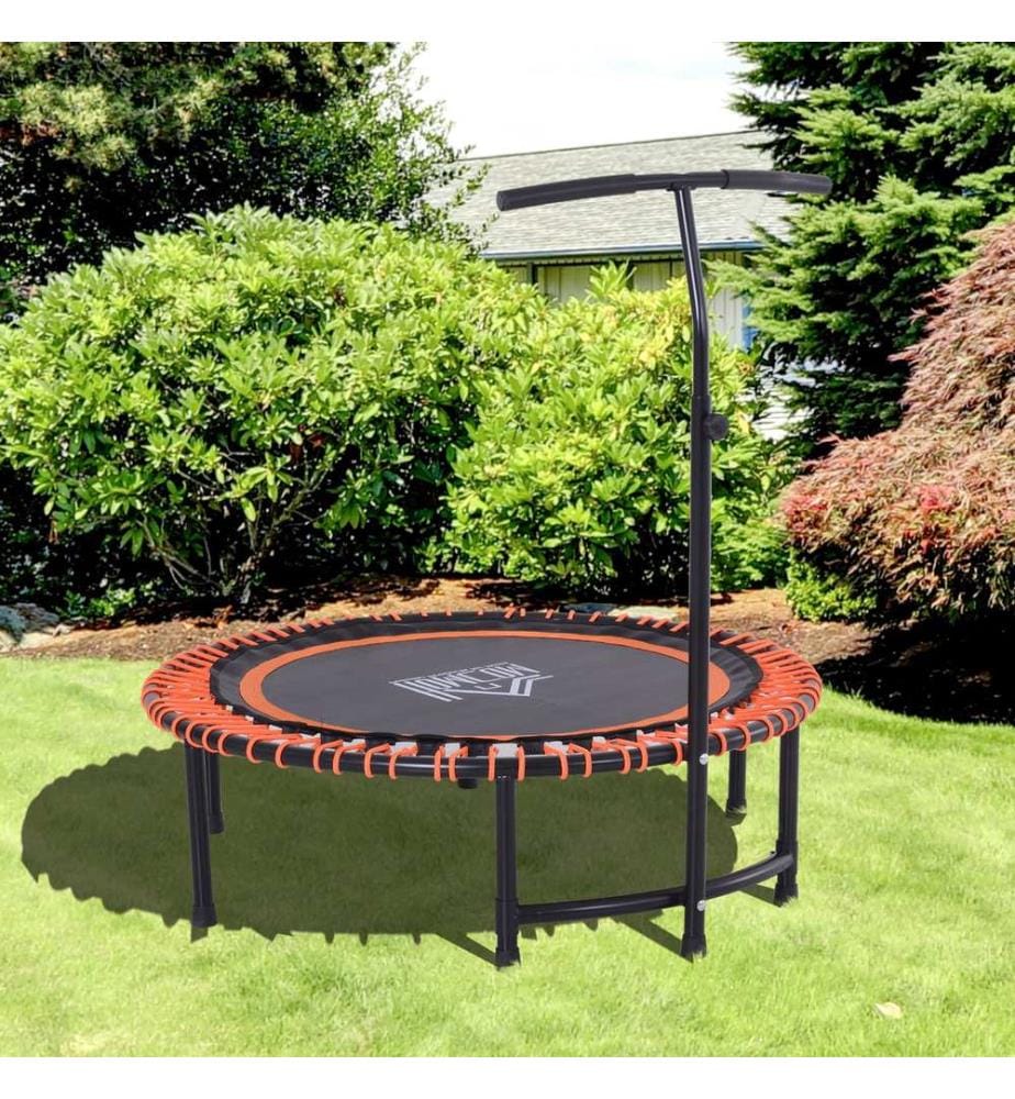 Trampoline de fitness avec poignée de maintien 114,3 x 114,3 x 138 cm