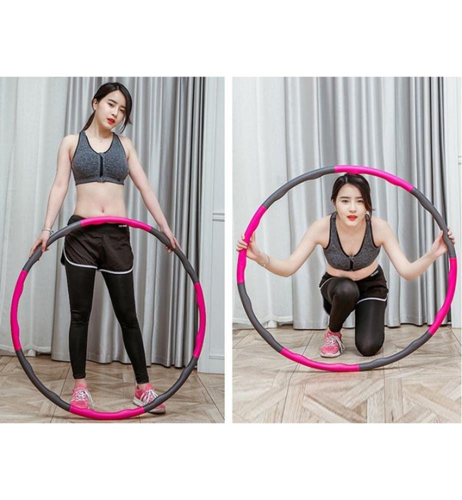Cerceau de hula hoop en mousse, 95 cm, rose, 8 segments amovibles